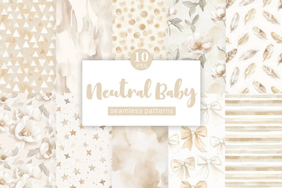 Neutral Baby Digital Paper | Baby Shower Pattern Digital Pattern GlamArtZhanna 