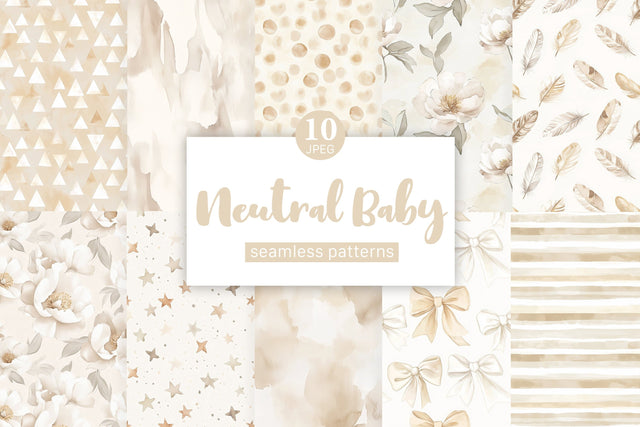 Neutral Baby Digital Paper | Baby Shower Pattern Digital Pattern GlamArtZhanna 
