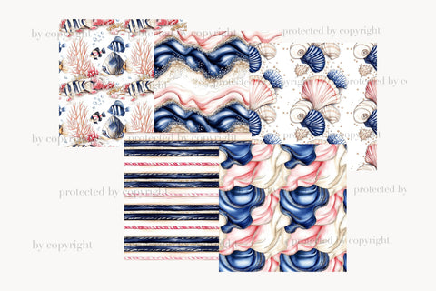 Neutral Beach Digital Papers | Palm and Tropical Patterns Digital Pattern GlamArtZhanna 