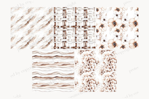 Neutral Beach Digital Papers | Palm and Tropical Patterns Digital Pattern GlamArtZhanna 