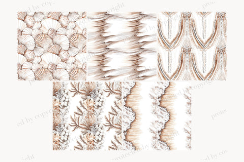 Neutral Beach Digital Papers | Palm and Tropical Patterns Digital Pattern GlamArtZhanna 