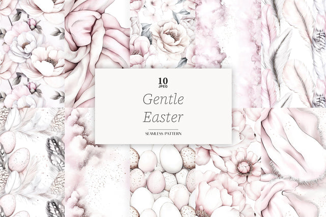 Neutral Easter Digital Papers | Pastel Spring Background Digital Pattern GlamArtZhanna 