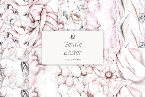 Neutral Easter Digital Papers | Pastel Spring Background Digital Pattern GlamArtZhanna 