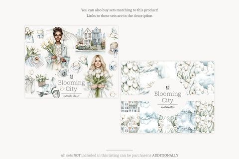 Neutral Spring Clipart | Tulips Bouquet PNG Bundle SVG GlamArtZhanna 