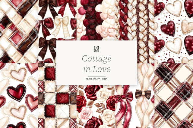 Neutral Valentines Paper | Rustic Love Romantic Pattern Digital Pattern GlamArtZhanna 