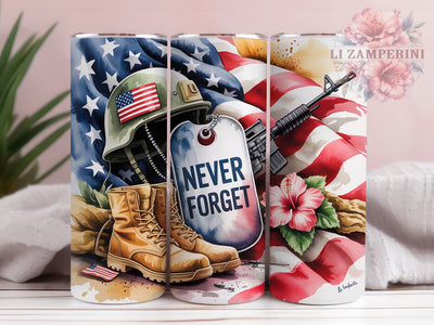 Never Forget Honor 20oz Tumbler, Never Forget Quote, Military Memorabilia Illustration, Patriotic Tribute Design, Honor And Remembrance, Sublimation Tumbler Wrap, 20oz Tumbler Sublimation Li Zamperini 