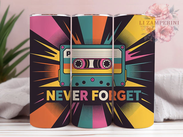 Never Forget Music 20oz Tumbler, Nostalgic Music Wrap, Vintage Music Sublimation Design, Never Forget Quote, 20oz Tumbler Wrap, Sublimation Design PNG, Music Gift Sublimation Li Zamperini 