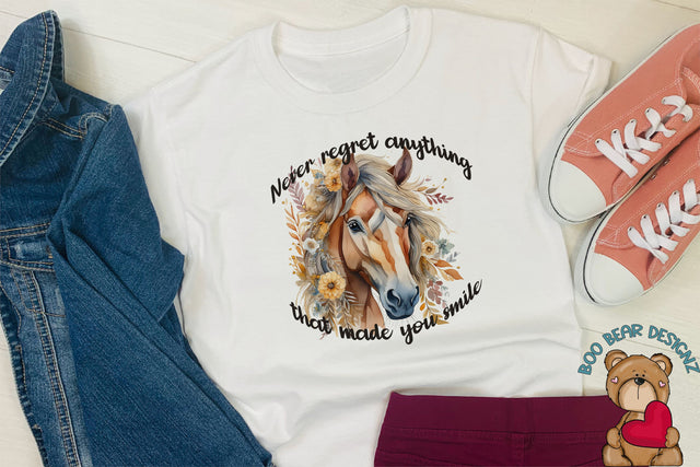 Never Regret anything that makes you smile Sublimation Boo Bear Designz 