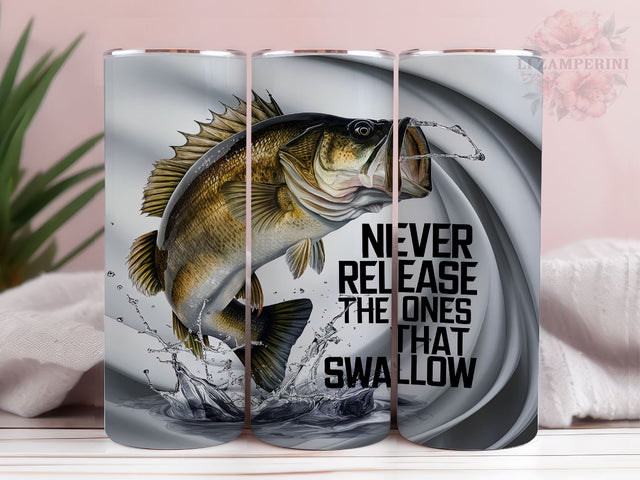 Never Release the Ones that Swallow 20oz Tumbler Wrap PNG, Fishing Tumbler Png, Straight & Tapered Tumbler Wrap, Instant Digital Download Sublimation Li Zamperini 
