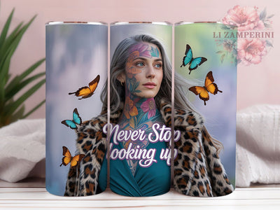 Never Stop Looking Up 20oz Tumbler, Inspirational Gift, Sublimation Wrap, Motivational Mug, 20oz Tumbler Design, Never Stop Looking Up Quote, Positive PNG Sublimation Li Zamperini 
