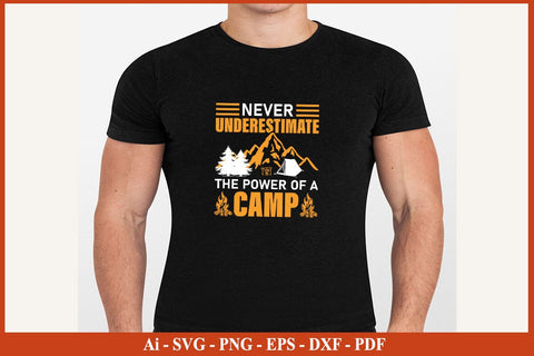 NEVER UNDERESTIMATE THE POWER OF A CAMP SVG PNG Craft Cut File SVG SVG Print File 