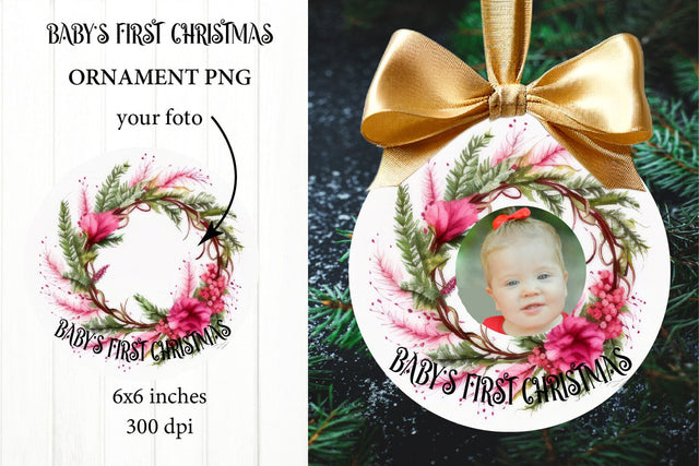 New Baby Ornament Sublimation PNG. Baby Christmas Ornament PNG Sublimation Olga Terlyanskaya 
