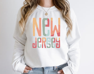 New Jersey Retro Typography PNG | Vintage State Name Design | Sublimation Digital Download Sublimation Print Perfect Design Shop 