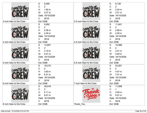 New to the Crew Embroidery Design – Baby Announcement Heart Typography Machine Embroidery File Embroidery/Applique DESIGNS PatternFeed8 