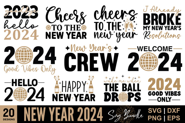 New Year 2024 SVG Bundle SVG Designangry 