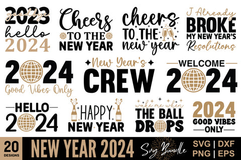New Year 2024 SVG Bundle SVG Designangry 