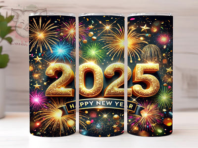 New Year 2025 20oz Tumbler Wrap, New Year Tumbler, 2025 Celebration Design, Holiday Drinkware, 20oz Sublimation, Festive Tumbler Wrap, New Year Gift, Party Decor Sublimation Lara' s Designs 