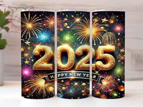 New Year 2025 20oz Tumbler Wrap, New Year Tumbler, 2025 Celebration Design, Holiday Drinkware, 20oz Sublimation, Festive Tumbler Wrap, New Year Gift, Party Decor Sublimation Lara' s Designs 