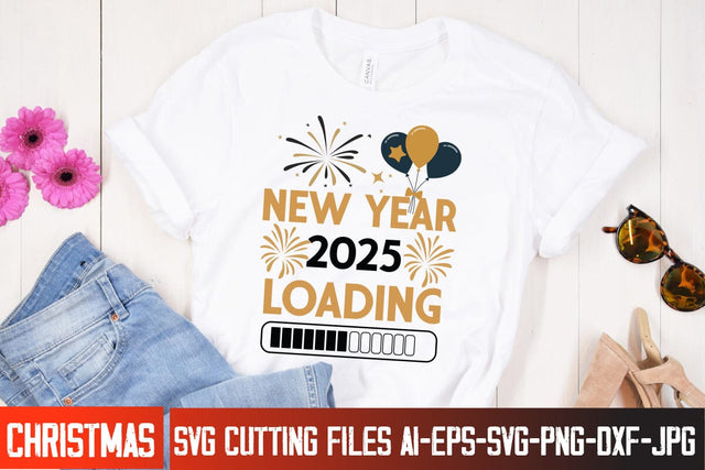 New Year 2025 Loading SVG Design, Happy New Year 2025 SVG Design, Happy New Year Crew ,New year SVG Bundle 2025 SVG BlackCatsMedia 