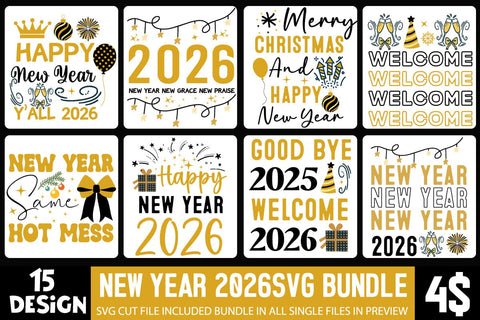 New Year 2026 SVG Bundle,New Year svg bundle,Happy New Year 2026 SVG bundle,New year T-Shirt Design bundle, 2026 New Year SVG Design,New Year SVG Design SVG BlackCatsMedia 