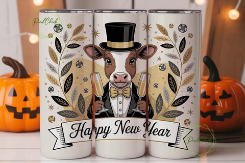 New Year Calf 20oz Tumbler Wrap Sublimation PixelChick 