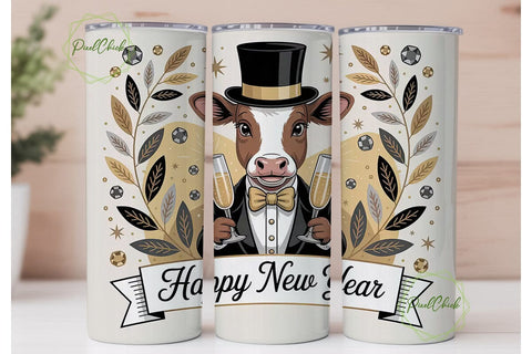 New Year Calf 20oz Tumbler Wrap Sublimation PixelChick 