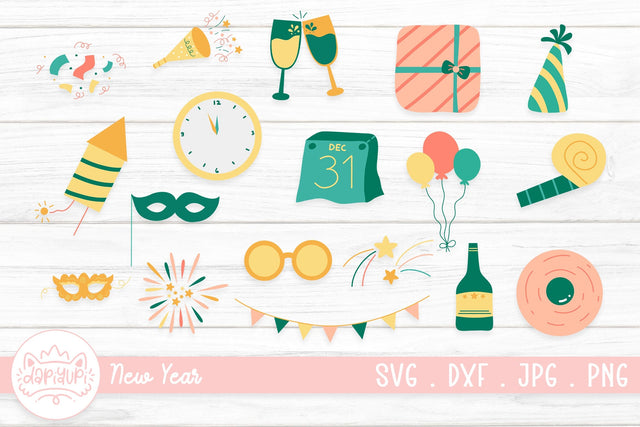 New Year Clipart Bundle | New Year SVG Sticker SVG dapiyupi store 