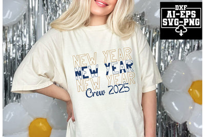 New Year Crew 2025 Svg Cut Files Creative Art SVG CraftlabSvg55 