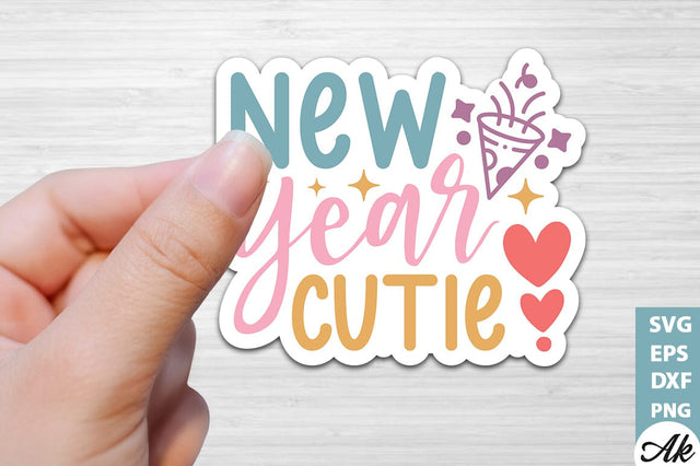 New year cutie Stickers Design SVG akazaddesign 