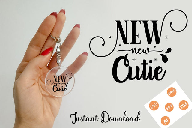 New Year Cutie SVG Cut File, keychain SVG Design, SVGs,Quotes and Sayings,Food & Drink,On Sale, Print & Cut SVG DesignPlante 503 