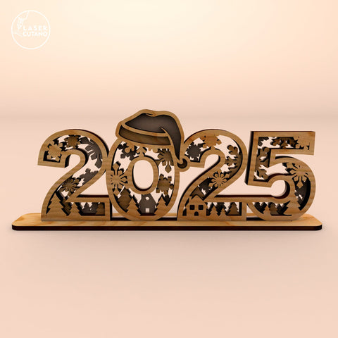New Year Decorative Stand Laser Cut Template SVG LaserCutano 