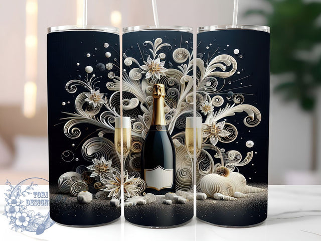 New Year Eve Tumbler Wrap, Happy New Year Png, 20oz Skinny Tumbler, Nye Sublimation, Tumbler Wrap Design, New Year Party, Sublimation Download Sublimation ToriDesigns 