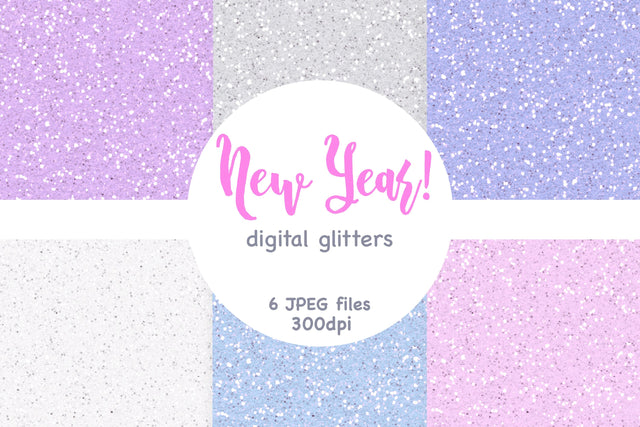 New Year Glitter Texture | Purple Glitter Paper Digital Pattern GlamArtZhanna 