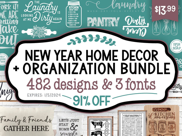 New Year Home Decor + Organization Bundle Bundle So Fontsy Design Shop 