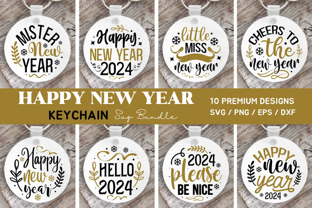 New Year Keychain Svg BUNDLE SVG Regulrcrative 