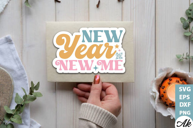 New year new me Stickers Design SVG akazaddesign 