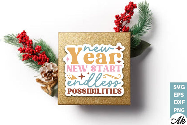New year new start endless possibilities Stickers Design SVG akazaddesign 