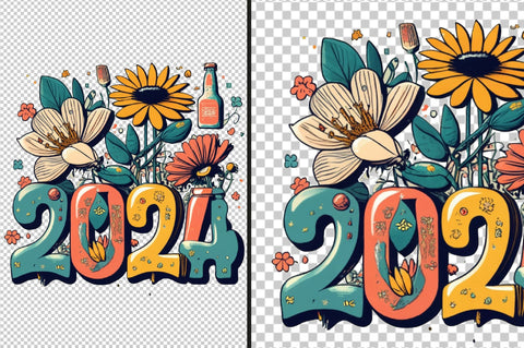 New Year Retro PNG Sublimation Bundle Sublimation designartist 
