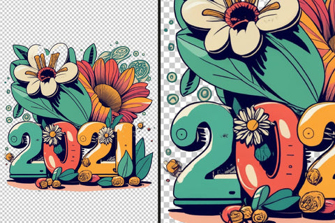 New Year Retro PNG Sublimation Bundle Sublimation designartist 