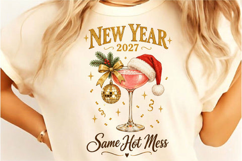 New Year Same Hot Mess 2027 PNG Sublimation SVGista 