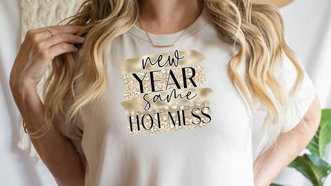 New Year Same Hot Mess PNG, Funny New Year Sublimation, Leopard NYE PNG Sublimation So Fontsy VIP Design Shop 
