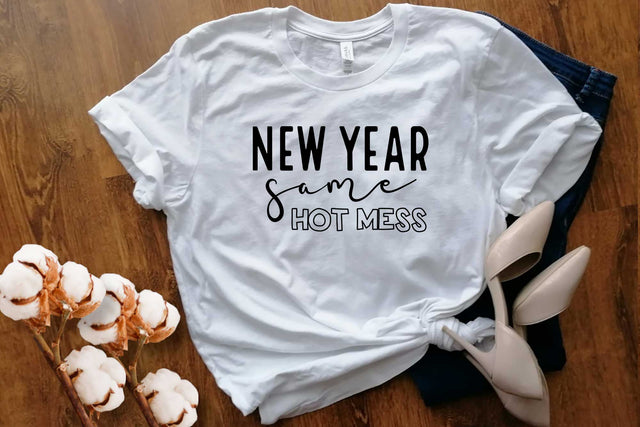 New Year Same Hot Mess Svg File for Merry Christmas Winter Holiday, Hello 2024 Svg, Happy New Year Svg, New Year Shirt Svg, Merry Christmas Svg SVG DesignDestine 