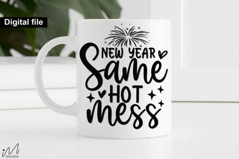 New Year Same Hot Mess svg, New year t shirt svg, Funny New year cut files, New year gift shirt svg, New Years Party, Cosy Season svg SVG Isabella Machell 