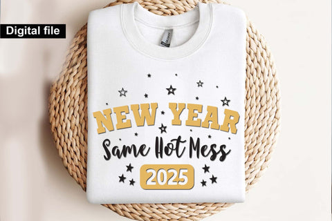 New Year Same Hot Mess svg, New year t shirt svg, Funny New year cut files, New year gift shirt svg, New Years Party, Cosy Season svg SVG Isabella Machell 