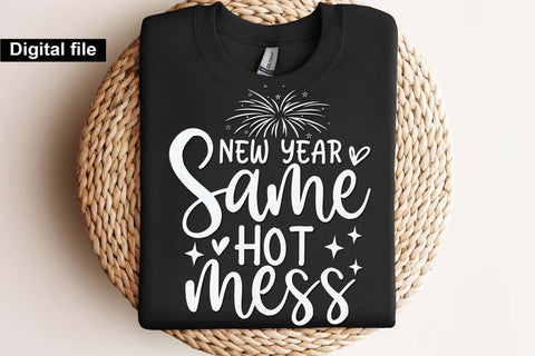 New Year Same Hot Mess svg, New year t shirt svg, Funny New year cut files, New year gift shirt svg, New Years Party, Cosy Season svg SVG Isabella Machell 