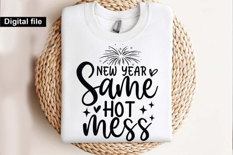 New Year Same Hot Mess svg, New year t shirt svg, Funny New year cut files, New year gift shirt svg, New Years Party, Cosy Season svg SVG Isabella Machell 