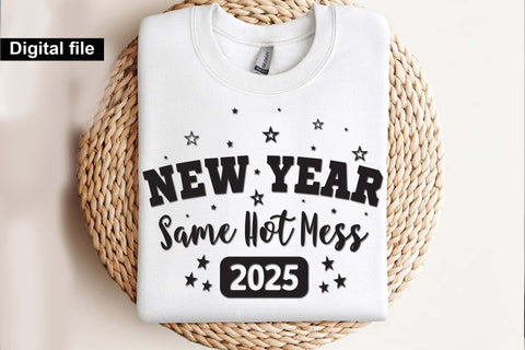 New Year Same Hot Mess svg, New year t shirt svg, Funny New year cut files, New year gift shirt svg, New Years Party, Cosy Season svg SVG Isabella Machell 
