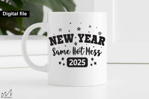 New Year Same Hot Mess svg, New year t shirt svg, Funny New year cut files, New year gift shirt svg, New Years Party, Cosy Season svg SVG Isabella Machell 