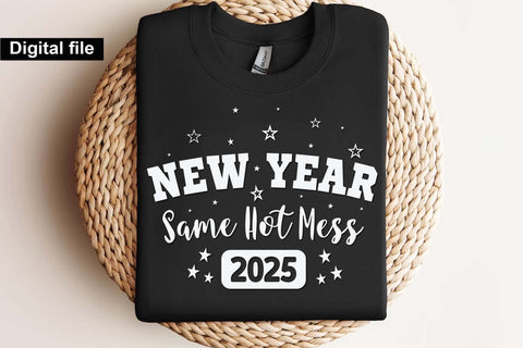 New Year Same Hot Mess svg, New year t shirt svg, Funny New year cut files, New year gift shirt svg, New Years Party, Cosy Season svg SVG Isabella Machell 
