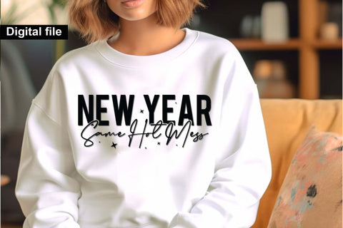New Year Same Hot Mess svg, New year t shirt svg, Funny New year cut files, New year gift shirt svg, New Years Party, Cosy Season svg SVG Isabella Machell 